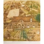 Glyn Thomas (b.1946)"Breton Farms"Signed, inscribed and numbered 90/150, etching, together with