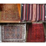 An Afghan-Turkman Rug, the compartmentalised field with two medallions enclosed by reciprocal