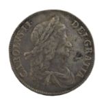 Charles II, Crown 1668 XV, obv. first draped and laureate bust right, no rose, rev. crowned