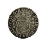 Kingdom of Spain, Philip V 4 Reales 1734 MF (34mm, 13.26g), Mexico City Mint, obv. crowned shield