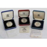 11 x Silver Proof Coins, comprising: 3 x crowns: 1981, 1993 and 1998; £2 1986 'Commonwealth