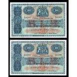 2 x Scotland, The British Linen Bank £20 1962, signed A.P. Anderson (General Manager), dated 14th