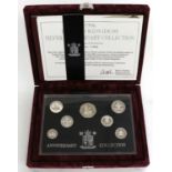 2 x Silver Proof Piedfort Sets, comprising: 1984-1987 £1 4-coin set; and 1996 £1 to 1p 7-coin set '
