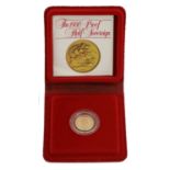 Elizabeth II, Proof Half Sovereign 1980, obv. Machin portrait of the Queen, rev. Pistrucci,