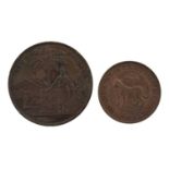♦2 x AE Tokens, comprising: (1) India - Bombay, Duncan, Stratton & Co halfpenny token [1905] (