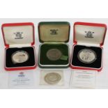 10 x Silver Proof Crowns, comprising: 1972 'Silver Wedding Anniversary', 1977 'Silver Jubilee', 1980