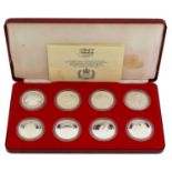 The Queen's Silver Jubilee 1977, Silver Proof 8-Coin Set, comprising 8 x silver proof crowns from:
