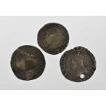 3 x Elizabeth I Sixpences, comprising: 1566 obv. crowned bust left, rose to right field, rev. shield