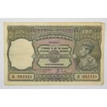 ♦4 x India, British Administration 100 Rupees 1937 Issue, comprising: (1) BOMBAY signed Taylor,