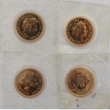 4 x Elizabeth II, Sovereigns 2009, obv. Rank-Broadley portrait of the Queen, rev. Pistrucci,