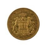 German States, Hamburg Gold 5 Marks 1877J, (.900 gold, 17mm, 1.99g), obv. FREIE UND HANSESTADT