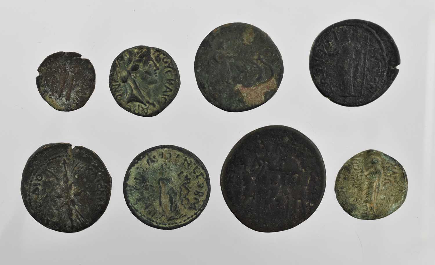 ♦8 x Roman Provincial - Cilicia, comprising: Aegaea AE16 obv. Herakles head right, rev. club and bow - Image 2 of 2