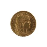 France, Gold 20 Francs 1912, (.900 gold, 21mm, 6.45g), obv. Liberty head right wearing Phrygian