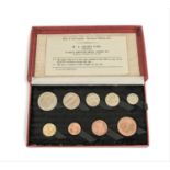 George VI, Mid Century 9-Coin Proof Set 1950, comprising: halfcrown, florin, 2 x shillings (