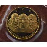 Apollo 11 Gold Medal, (.900 gold, 25mm, 10g), obv. conjoined facing busts of Armstrong, Collins