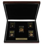 Gibraltar, 'The Dragon Attacks' Gold Proof Sovereign Set 2020, 5 coins comprising quintuple