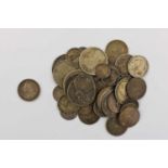 British Silver Coinage, comprising: pre-1920 florins, shillings, threepences etc., including a