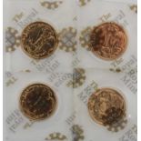 4 x Elizabeth II, 'Paul Day' Sovereigns 2012, obv. Rank-Broadley portrait of the Queen, rev.