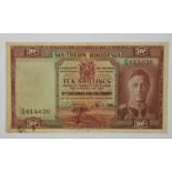 Southern Rhodesia, 10 Shillings 1939-42, signed E.T. Fox, dated 15th December 1939, serial no. A/