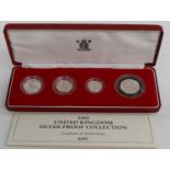 United Kingdom Silver Proof 4-Coin Collection 1992, comprising £1, 50p EEC and 2 x 10p 'Old' and '