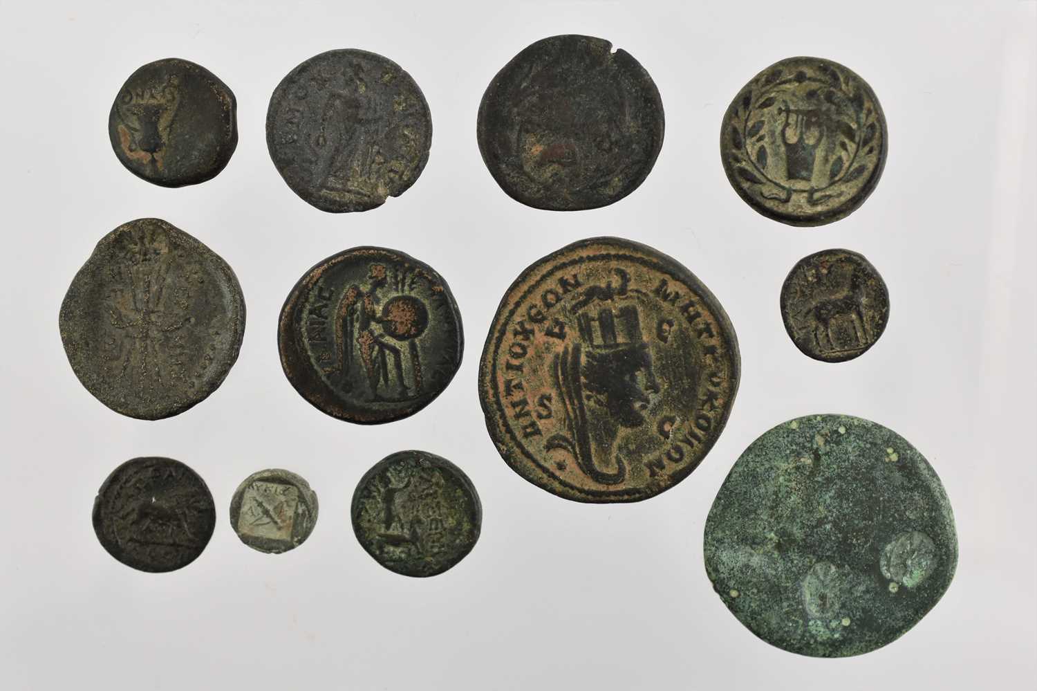 ♦12 x Greek & Roman Provincial, to include: Aegean Islands - Naxos AE15 obv. Dionysos head right, - Image 2 of 2