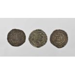 3 x Henry VII, Halfgroats 1495-8, mm tun (one unidentified), Canterbury Mint, obv. facing bust,