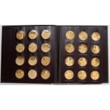 Chaucer and the Canterbury Tales Bronze Proof Medallic Set, comprising 36 individuals medals with