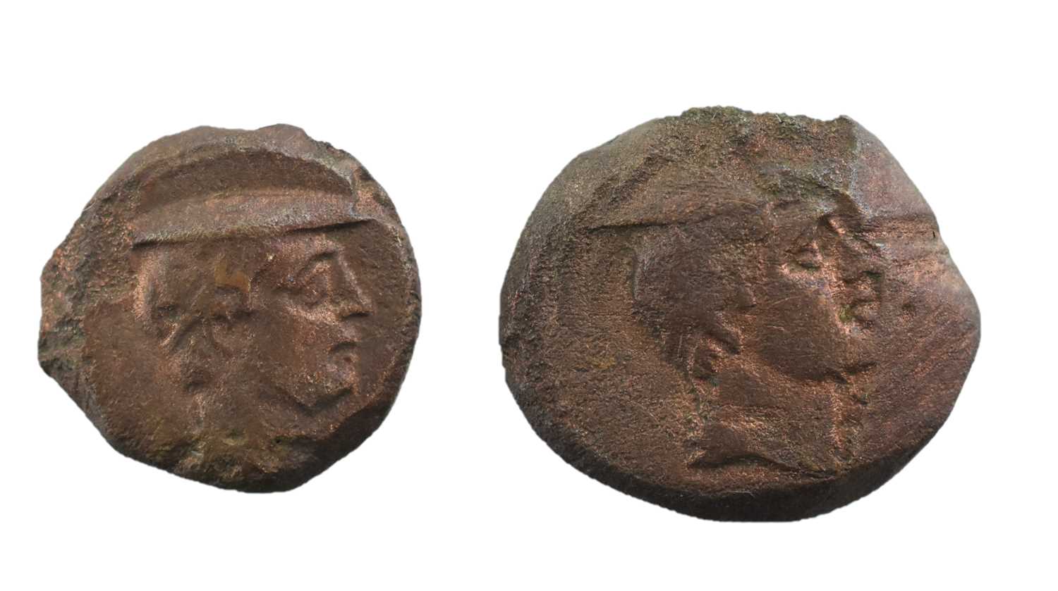 ♦2 x Greco-Baktrian Kingdom, Diodotos II (c.235-225 BC), comprising: (1) AE dichalkon (17mm, 2.90g),