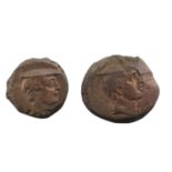 ♦2 x Greco-Baktrian Kingdom, Diodotos II (c.235-225 BC), comprising: (1) AE dichalkon (17mm, 2.90g),