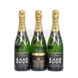 Moët & Chandon 2002 Vintage Champagne (three bottles)