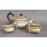 A Three-Piece Edward VII Silver Tea-Service, by Richard Martin and Ebenezer Hall, Sheffield, 1901,