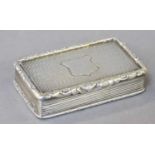A Victorian Silver Snuff-Box, by Francis Clark, Birmingham, Probably 1843, oblong and with foliage