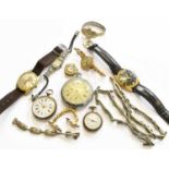 A Selection of Lady's and Gent's Watches, comprising of, two lady's 9 carat gold wristwatches, two