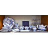 A Group of Spode Blue Italian Dinner and Tea Wares (one shelf)Appears to be in good condition. There