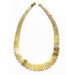 A 9 Carat Tri-Coloured Gold Fringe Necklace, length 44cmGross weight 65.1 grams.