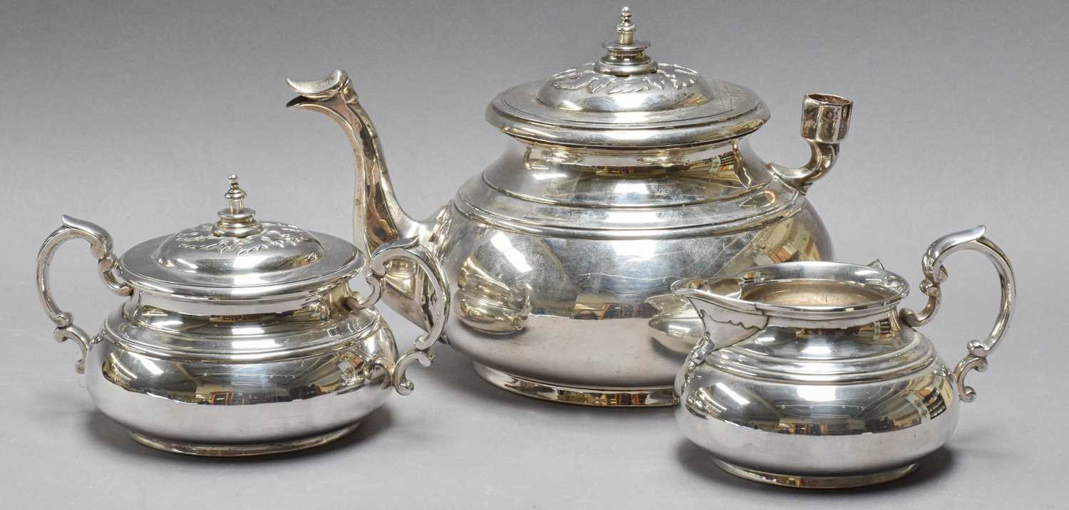 A George V Silver Teapot and Sugar-Bowl, by Edward Barnard and Sons Ltd., London, 1932, in the