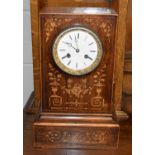 A Rosewood Inlaid Striking Mantel Clock, mid 19th century, twin-barrel movement with outside