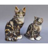 Winstanley Pottery Cat Models, sizes 2 and 4 both in seated position (2)