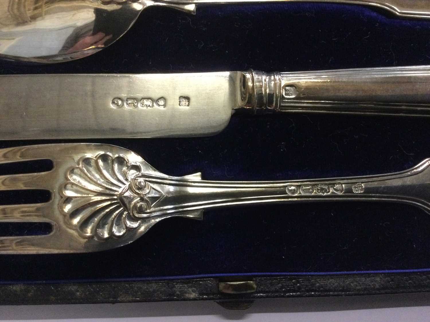 A Collection of Assorted Cased Sets of Silver Flatware, comprising two cased sets of six - Image 3 of 4