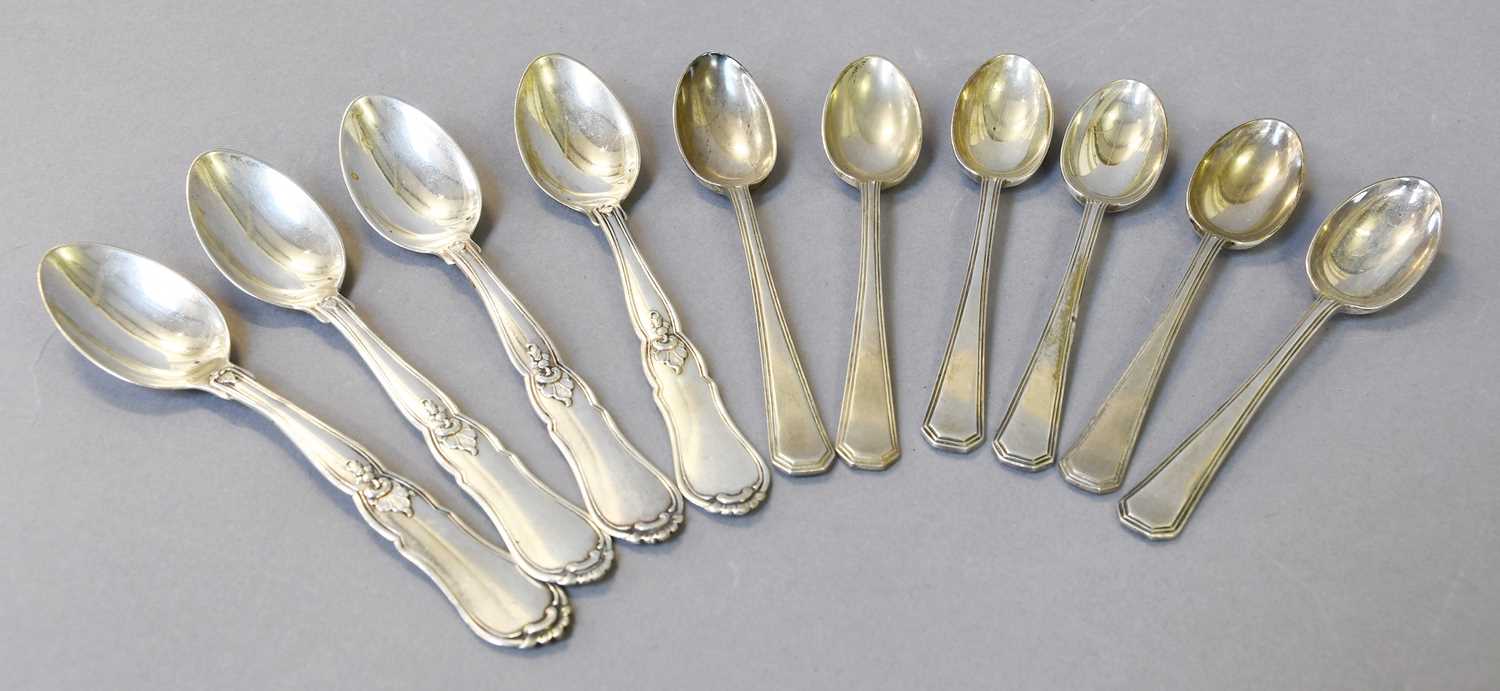 A Collection of Assorted Silver Flatware, comprising: a set of six Danish silver dessert-spoons - Image 2 of 3