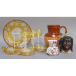 Bohemian Glass, Doulton Lambeth Jug etc