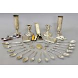 A Collection of Assorted Silver and Other Items, including a small group of silver teaspoons, some