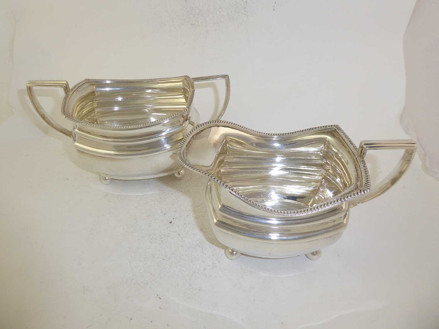 A Three-Piece George V Silver Tea-Service, by S. Blanckensee and Son Ltd., Birmingham, 1925, each - Image 3 of 5