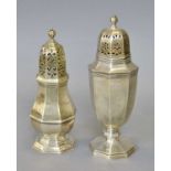 An Edward VII Silver Caster and a George V Silver Caster, the first by Walker and Hall, Sheffield,