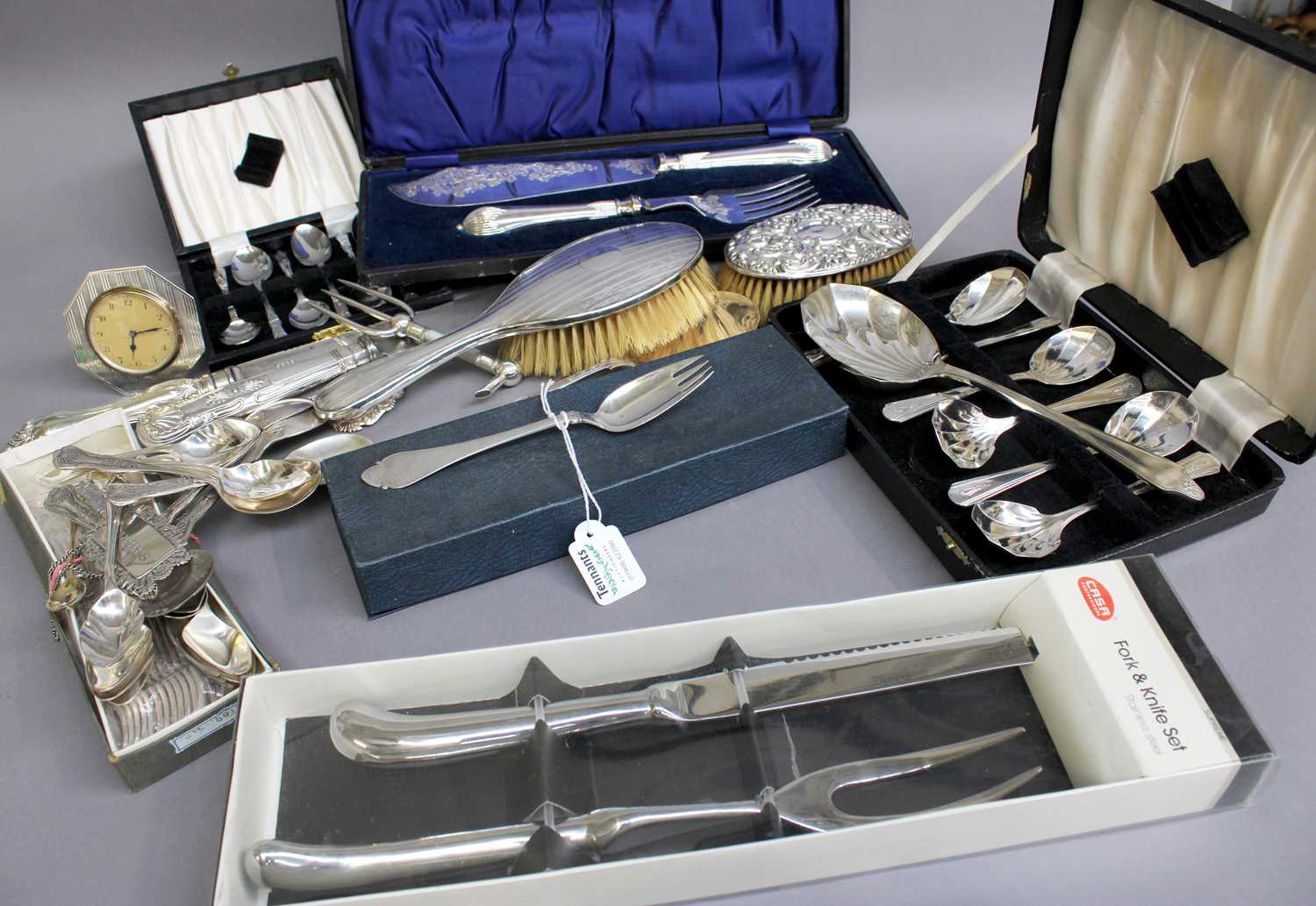 A Collection of Assorted Silver and Silver Plate, including a Danish silver fork, assorted silver - Image 2 of 3