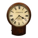 A Mahogany 12" Drop Dial Wall Timepiece, 19th century, signed J.W Benson, Ludgate Hill, London, 50cm