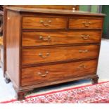 A George III Mahogany Four Height Straight Front Chest of Drawers, 11cm by 54cm by 94cm