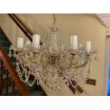 A Modern Cut Glass Chandelier