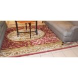 A Chinese Red Floral Aubusson Carpet, 305cm by 200cm