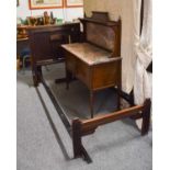 An Edwardian Marble-Top Mahogany Washstand, 108cm by 46cm by 139cm and Two Early 20th Century
